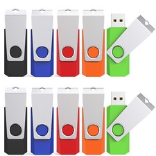 Kootion USB 2.0 10PCS Metal Anti-skid Style Flash Drive Memory Stick Mixed Color