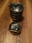 Vintage Italy two-handled bowl Stainless steel 24K gold plated Inox Tableware — photo 2