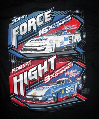 NEW NHRA Robert Height John Force Funny Car Unisex Adult Medium T-Shirt