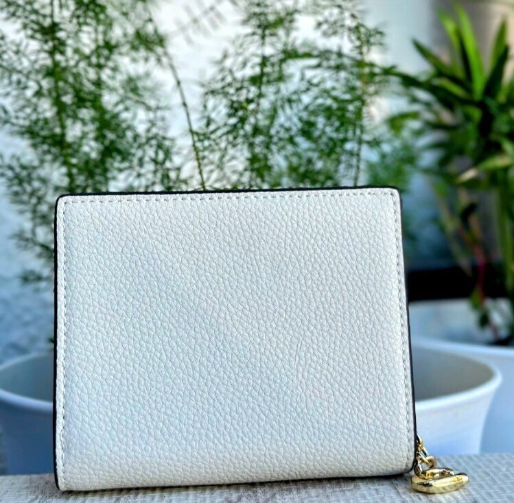 Coach Snap Wallet with Dancing Kitten Cat CC472 White Outlet
