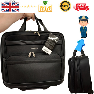 Laptoptasche mit Rollen - Schwarz Pilotentasche für Business Reise Flugtasche Rolling Bri