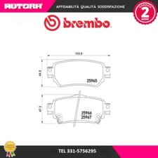 P56098 brake pad kit, rear disc brake (BRAND-BREMBO)..