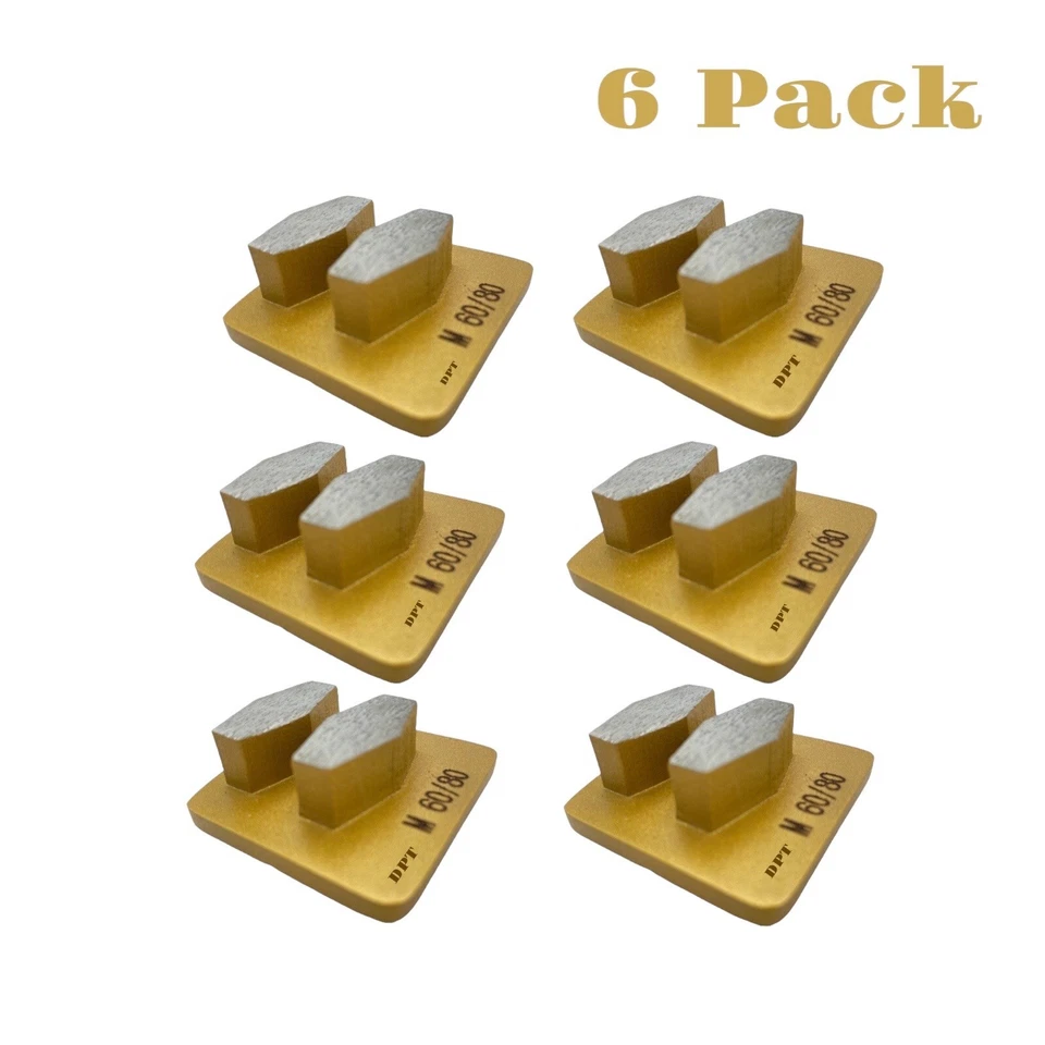 DPT 6PK Grinding Discs for Husqvarna PG series Concrete Grinders Medium Bond 60 Grit