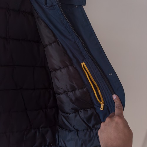 Jos A Bank Collar Parka Mens S Navy Tailored Fit Removable Faux Fur Insulated - Picture 14 of 16