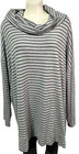 Liz Claiborne Women's Sweater Weekend Striped Cowl Neck Pullover Slit Size 3X