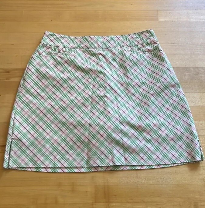 Lady Hagen ⛳️Athletic Golf Skort Skirt Shorts Plaid Breast Cancer Pink  Green