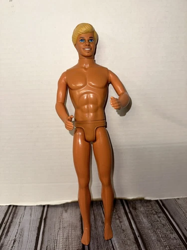 Vintage 1968 Mattel Ken Doll Blonde Hair Tan Body Malaysia Rare Collectible