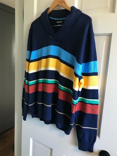 Cotton pullover Sweater shawl collar XL 