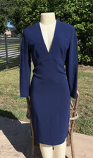 STELLA McCARTNEY BLUE STRETCH FITTED ZIP CUFF LONG SLEEVE CASUAL DRESS Sz 42