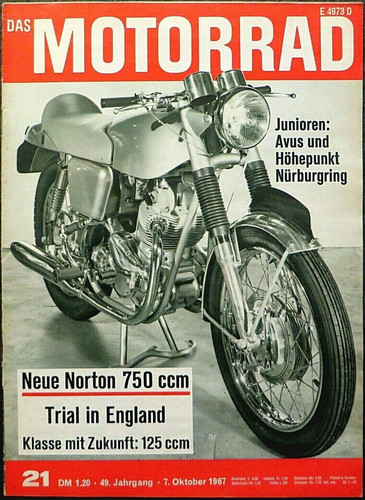 Das Motorrad 21/67 Titelbild Norton 750 Commando,Yamaha 125 YAS-1,BMW R 60-Motor