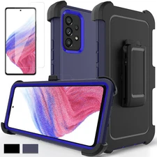 For Samsung Galaxy A53 5G Shockproof Defender Case+Belt Clip+Screen Protector