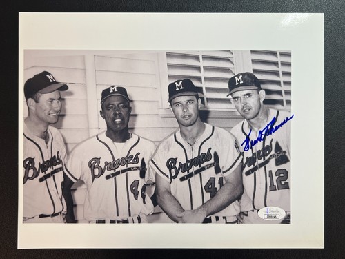 Frank Thomas Signed B&W Photograph JSA w/COA #12 MLB Milwaukee Braves (d.2023)! - Picture 2 of 4