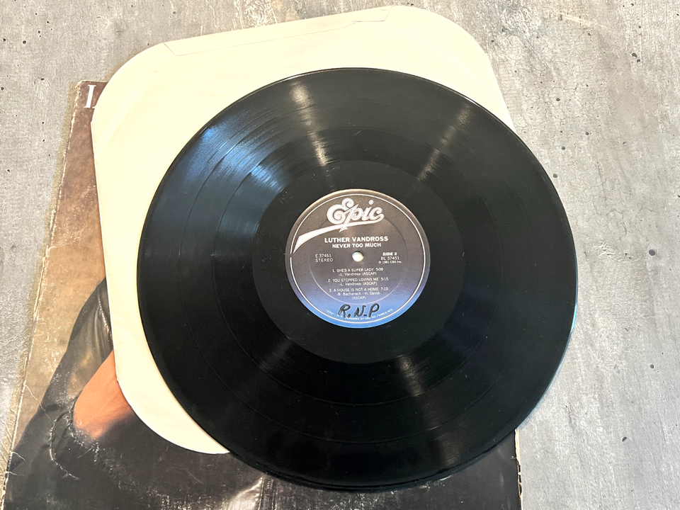 Vintage 1981 Luther Vandross "Never Too Much" LP Vinyl Record (Epic, E