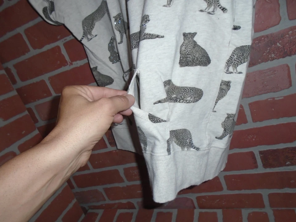 STYLE & CO 女式短袖 LEOPARD 风格运动衫,尺寸 PL — 第 2/4 张图片