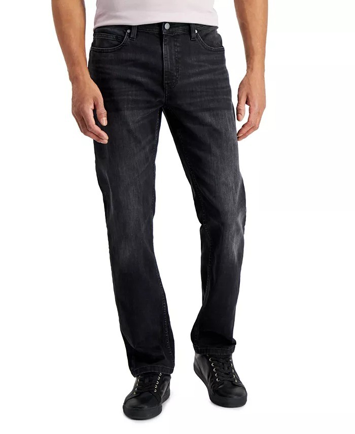 Джинсы стрейч прямого кроя Alfani Mens Sam черного цвета-3432 6390₽