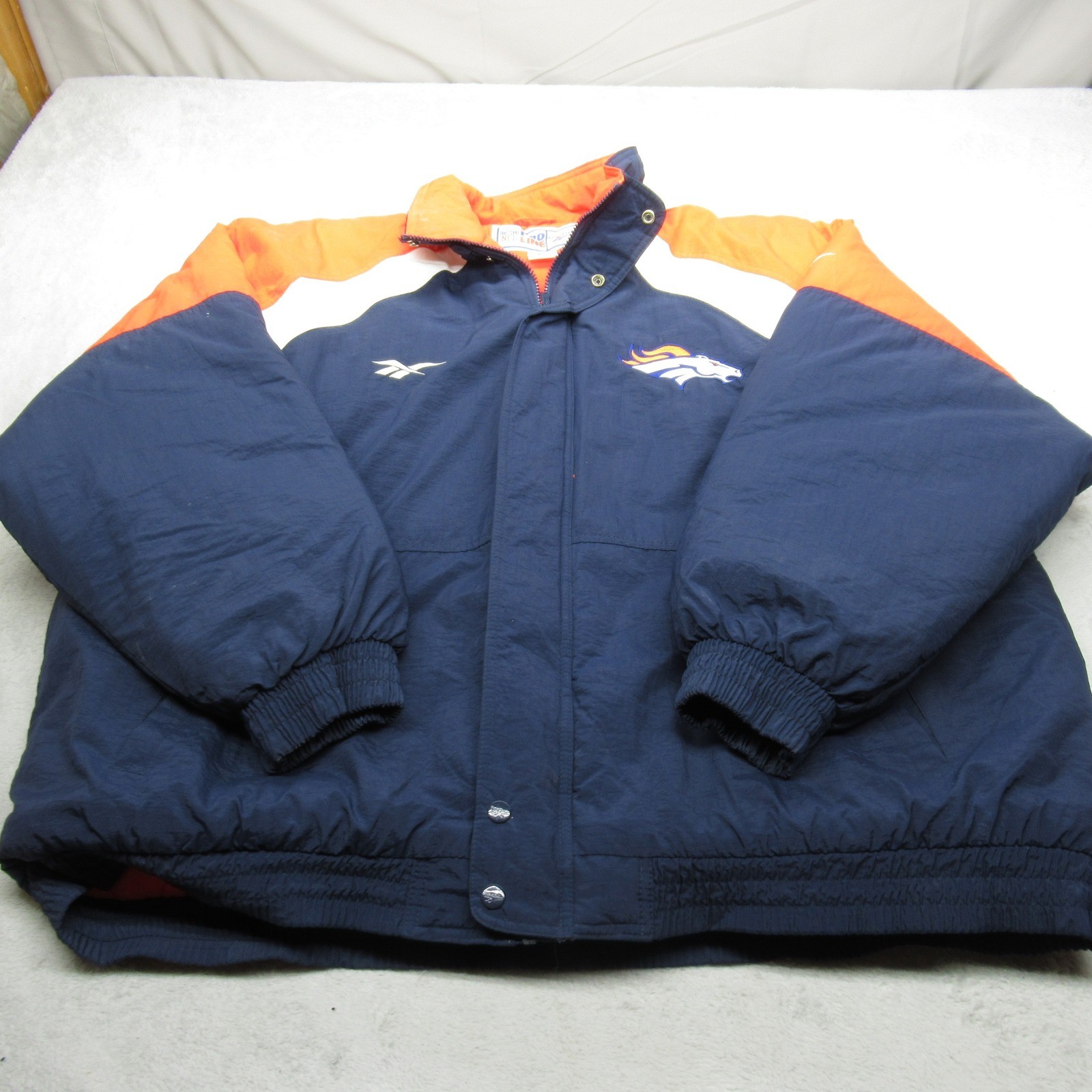 Denver Broncos Jacket Mens XXL Blue Orange Reebok NFL Pro Line Football VTG 90s thumbnail 2