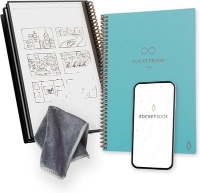 Rocketbook Core Reusable Notebook 15 x 22,4 cm Teal Dotted Pages App-Connected