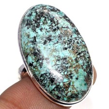 925 Silver Plated African Turquoise Jewellery Ring Handmade Size Us 9.5 JW