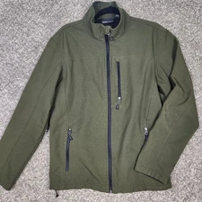 Swiss Tech Jacket Mens 2XL Military Green Full Zip Mock Neck Casual Pockets
