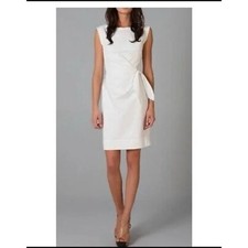 Diane von Furstenberg Della Dress White Tie Waist Sleeveless Sheath Size 6