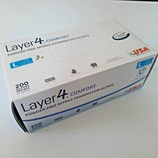USA Scientific Layer 4, Powder Free Nitrile Exam Gloves, Size Large, Box of 200