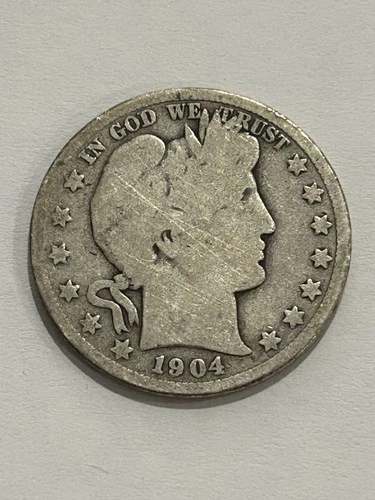1904 Barber Silver Half Dollar 50c Good 90% Silver 0.3575 OZT NB008