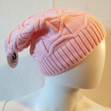 Women Men Hat Pink Knit Slouch Hat Winter Warm Baggy Ski Beanie Stocking Cap