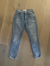 REFORMATION Mid- Rise Distressed Straight Leg Jeans Size 25 USA Made