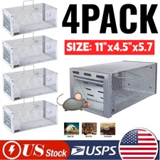 4X USA Mouse Trap Rat Trap Rodent Trap Live Catch Cage, Easy to Set Up and Reuse