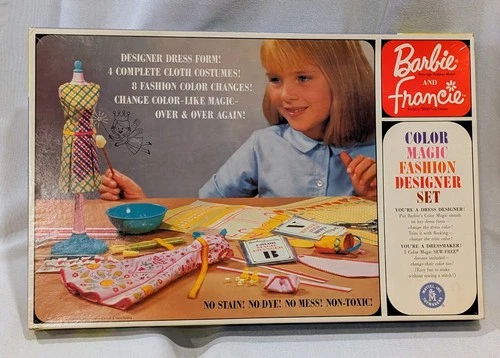 Vintage 1965 BARBIE & FRANCIE COLOR MAGIC FASHION DESIGNER SET #4040 - Rare