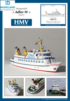 Passagierschiff Adler IV Karte Papierausschnitt Modellbausatz HMV 3314 Maßstab 1:250