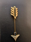 Vintage NOLAN MILLER Matchmakers Arrow Pin, Faux Sapphire, Crystal