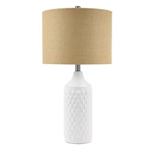 19970-001 Modern Quilted Ceramic Table Lamp, Table Lamp for Office, Dorm, or ...