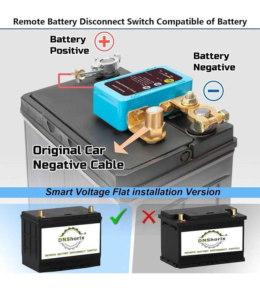 12V 240A Remote Battery Disconnect Shut Off Kill Switch Anti Theft Smart Voltage - Image 4 of 4