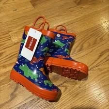 HISEA Kids Toddler Rain Boot Easy-On Handle Waterproof Comfy Outdoor Mud Wellies