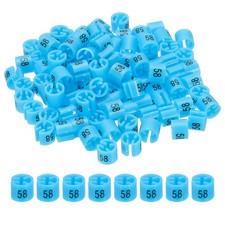 100 Pcs Clothes Hanger Marker Number 58 Tag Fit 3mm Rod Garment Size Tag Blue
