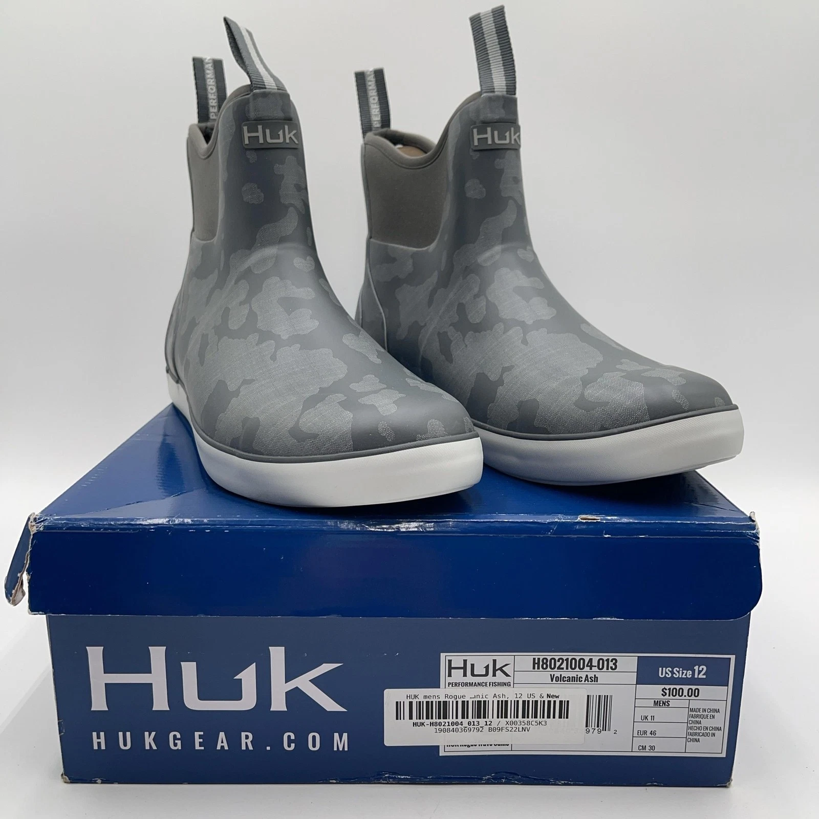 Huk Boots Mens Gray Camo Waterproof Ankle Rain Fishing H8021004-013 Size 12
Opens in a new window or