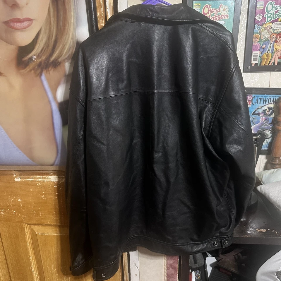 Chaqueta Polo Ralph Lauren Vintage Cuero Negra Poni Negra Grande Foto 2 de 4