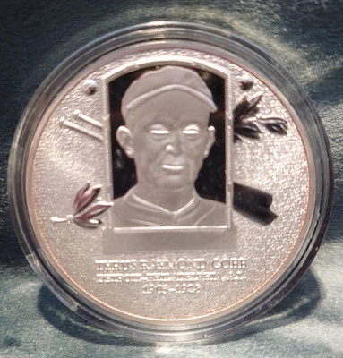 Medaille USA Baseballs Greatest Players Tyrus Raymond Cobb 40mm Versilbert - Bild 1 von 2