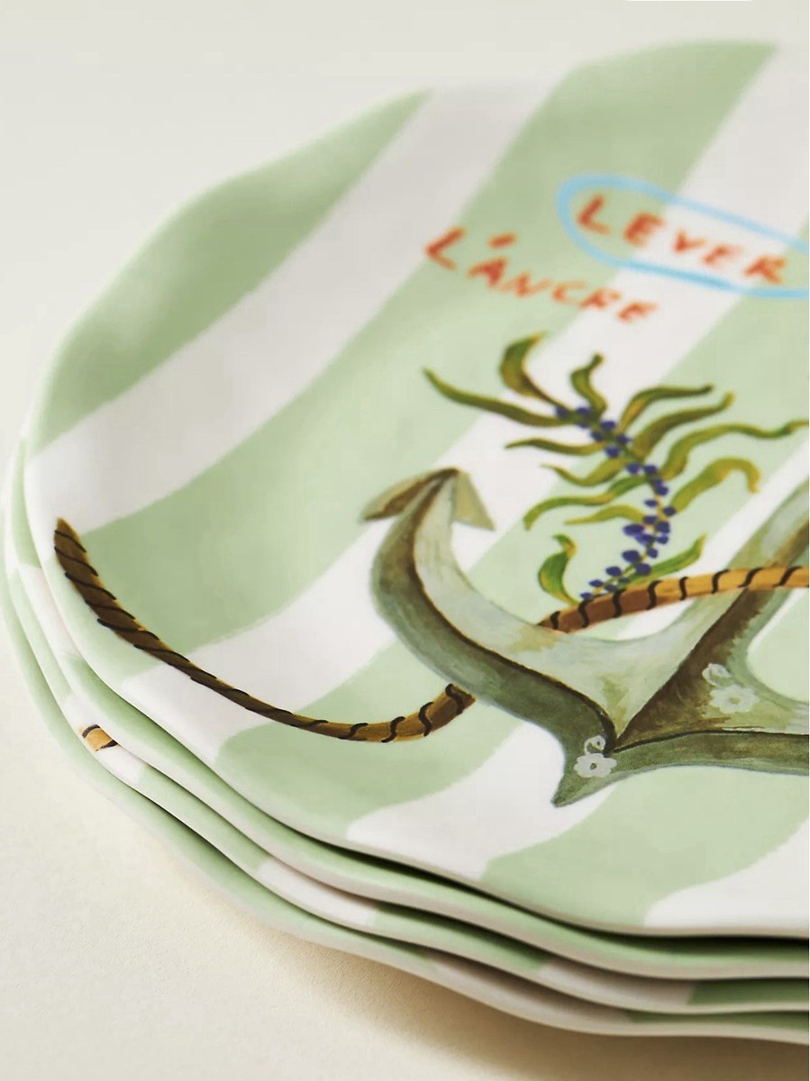 NEW ANTHROPOLOGIE NATHALIE LETE BY THE SEA MELAMINE DESSERT PLATE