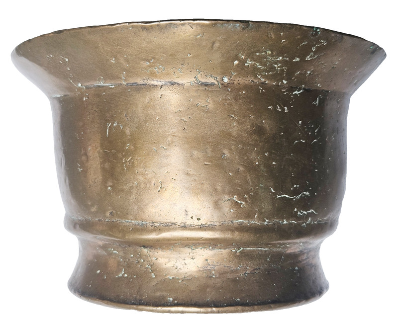 Primitive Brass/Bronze Pestle-Crucible/Antique Apothecary-17th Century Medicine