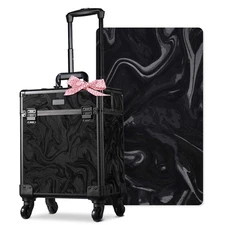 Byootique Rolling Makeup Train Case Cosmetic Trolley Organizer Salon CB Shadows