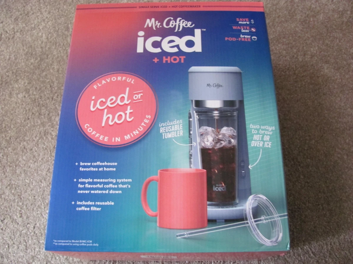 Mr. Coffee Single-Serve Iced & Hot Coffee Maker, Blue