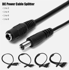 CCTV DC Power Splitter Cable For Camera 2.1mm Female to 2/4/6/8 Way Male
