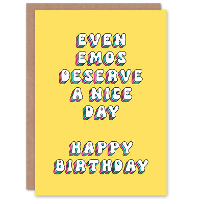 Grußkarte Auch Emos verdienen einen schönen Tag lustig Retro Geburtstag
