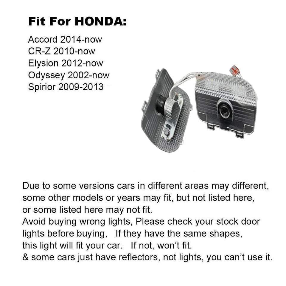 2 LED HD Door Projector Puddle Welcome Shadow Lights For Honda Accord 2014-2022 - Image 2 of 4