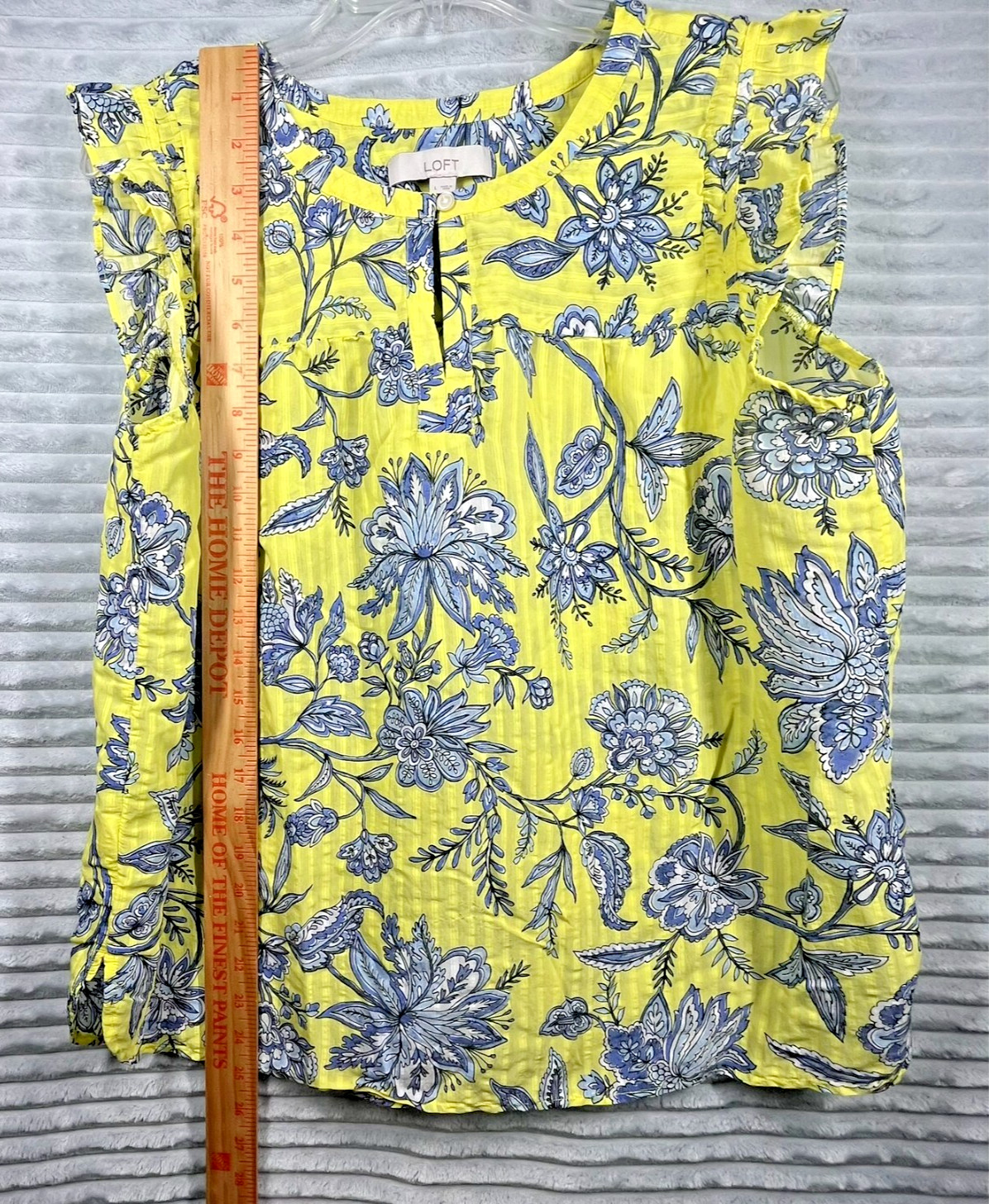 Loft Garden Smocked Split Neck Flutter Ruffle Top… - image 6