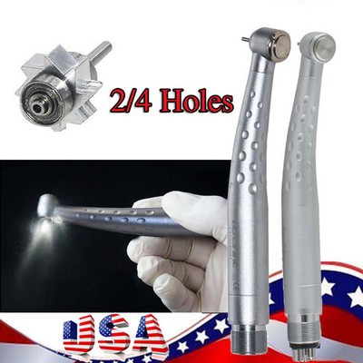 U Denshine Dental High Speed E-generator Fiber Optic LED Handpiece Push 2/4 Hole