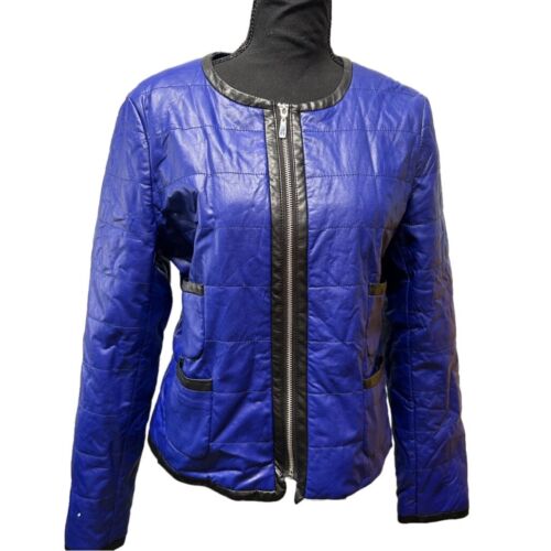 Peter Nygard Missy Fashion Quilted Jacket Blue wi… - image 1