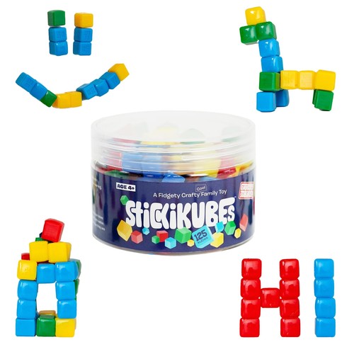 KOMARC GAMES StickiKubes, Mini Stacking Cubes That Stick to Anything, Non Tox...